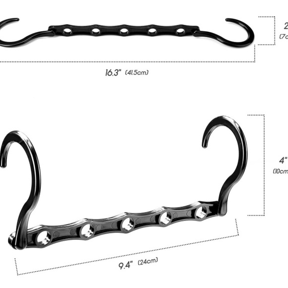 HOUSE DAY Black Hangers Sturdy Cascading Hangers with 5 Holes for Heavy Clothes - Picture 5 of 6